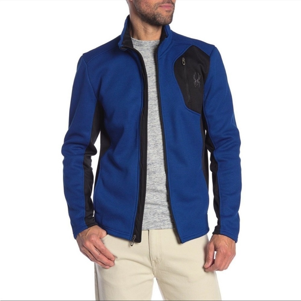 NWT Spyder Raider Full Zip Front Jacket Mens S
Blue Turtleneck Zipped Pockets